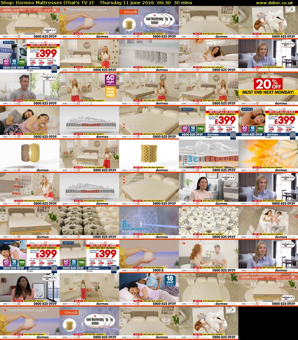 Shop: Dormeo Mattresses (That's TV 2) Thursday 11 June 2026 06:30 - 07:00