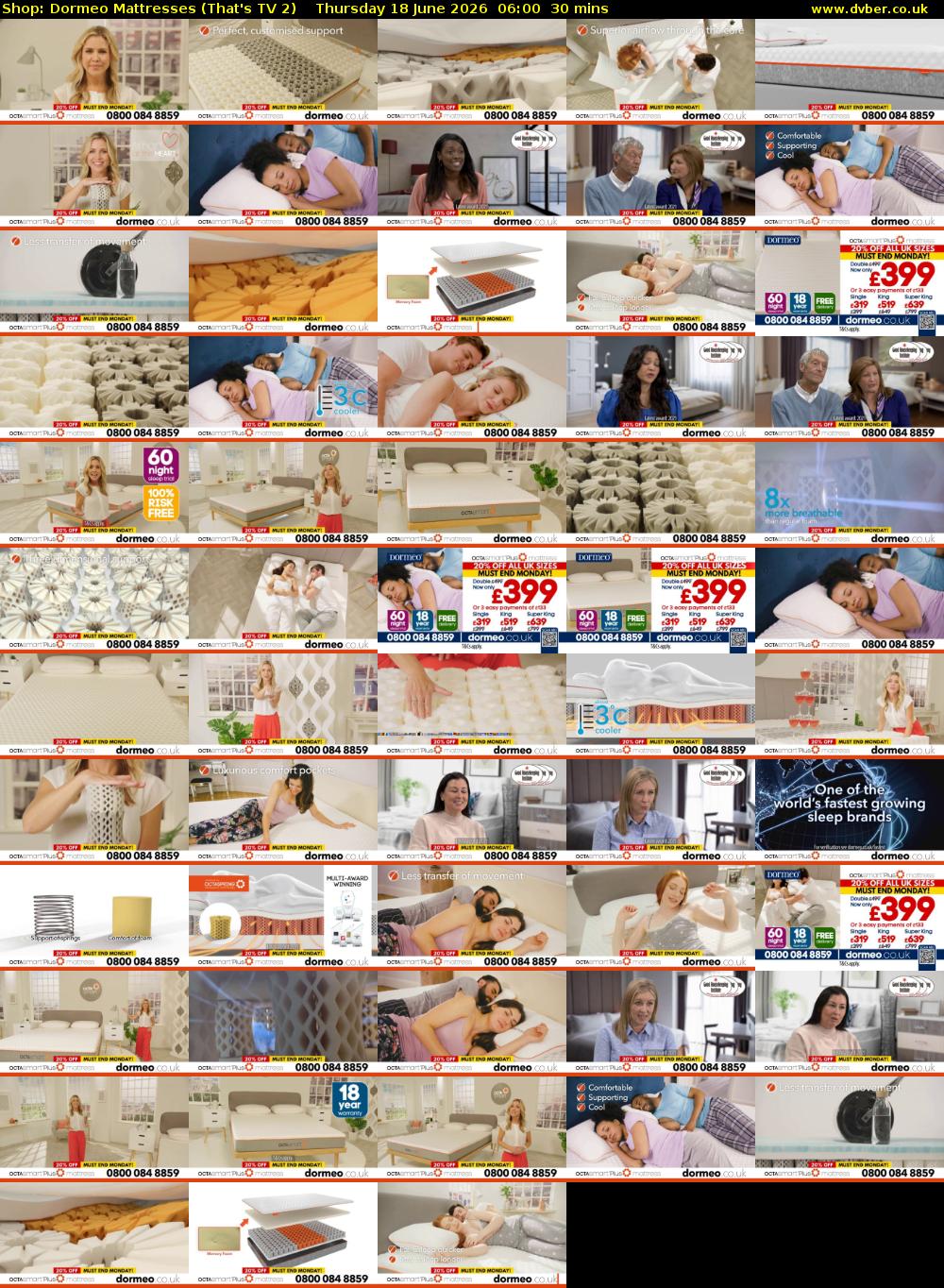 Shop: Dormeo Mattresses (That's TV 2) Thursday 18 June 2026 06:00 - 06:30