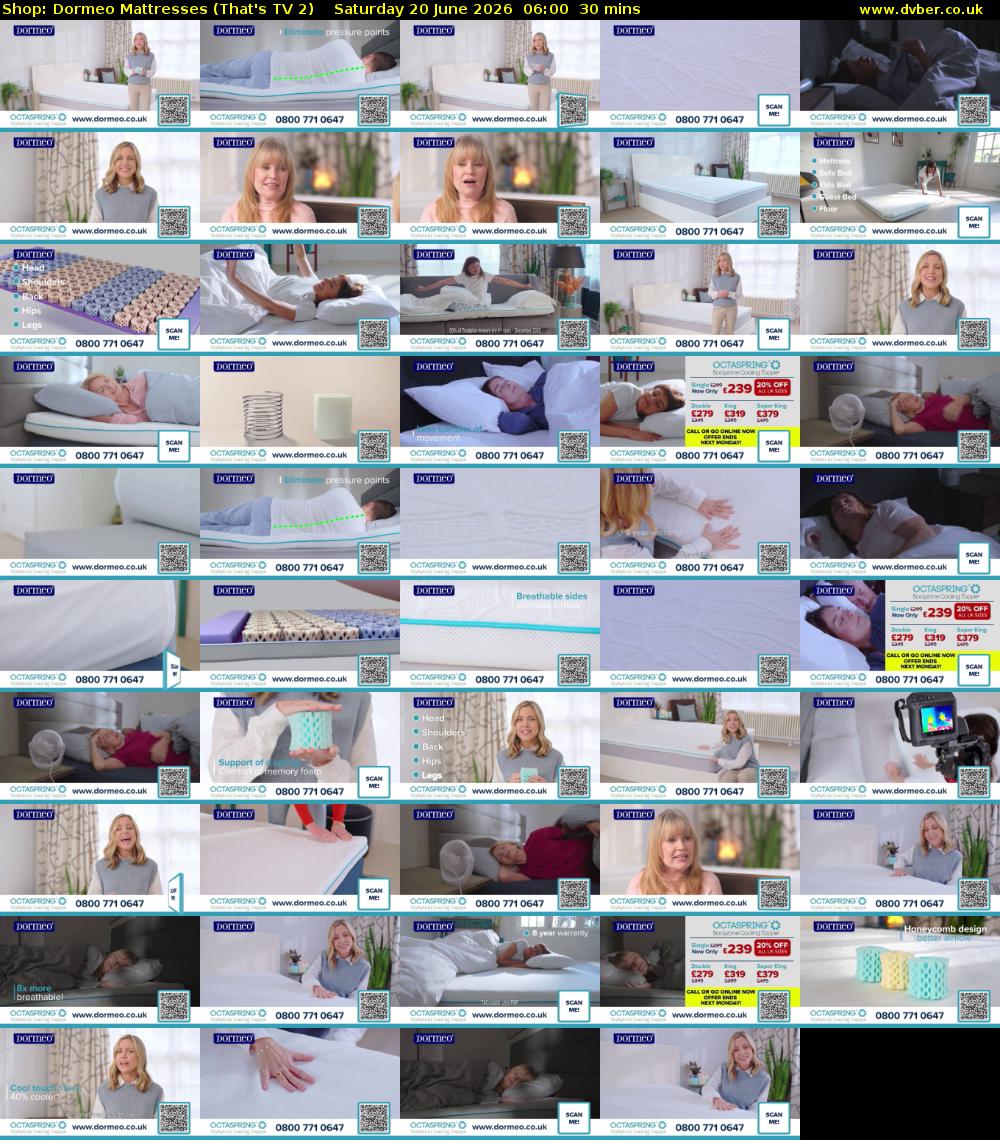 Shop: Dormeo Mattresses (That's TV 2) Saturday 20 June 2026 06:00 - 06:30