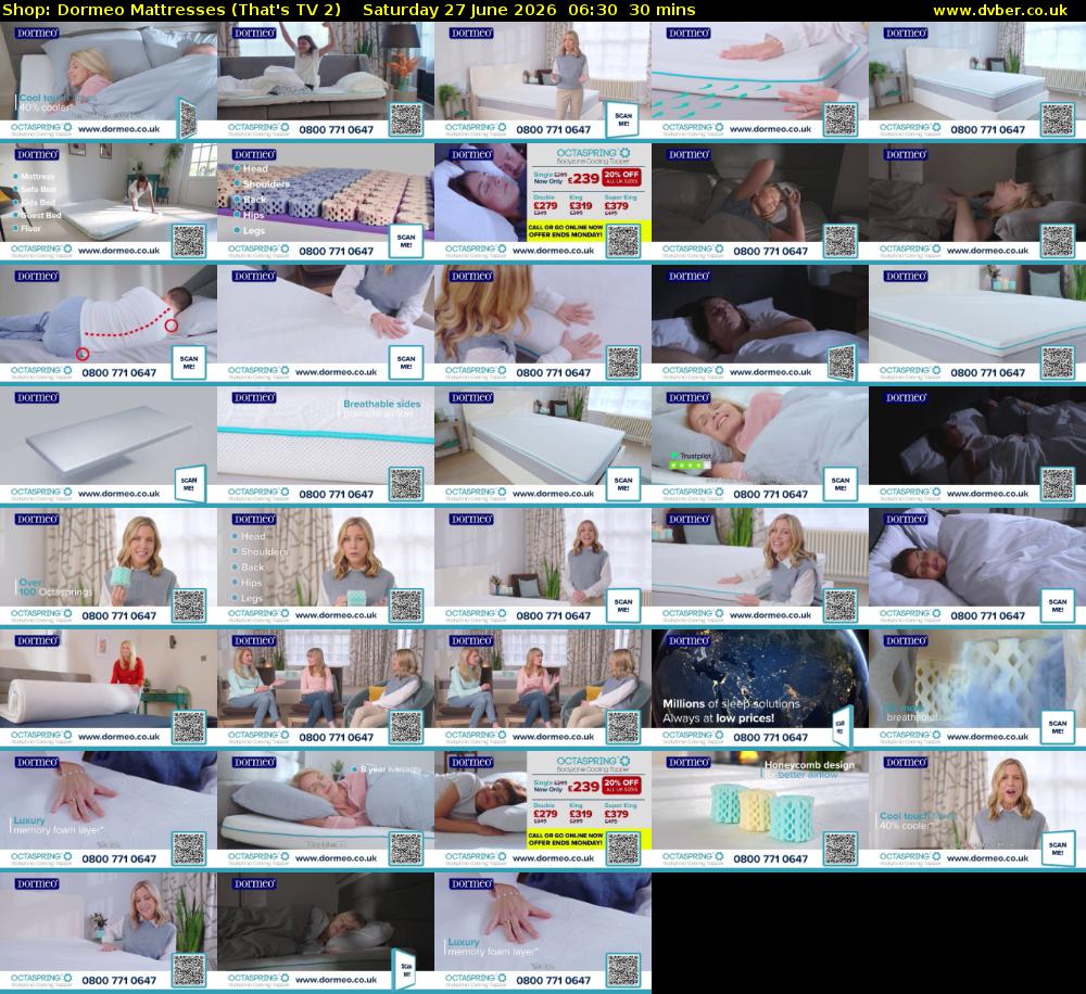 Shop: Dormeo Mattresses (That's TV 2) Saturday 27 June 2026 06:30 - 07:00