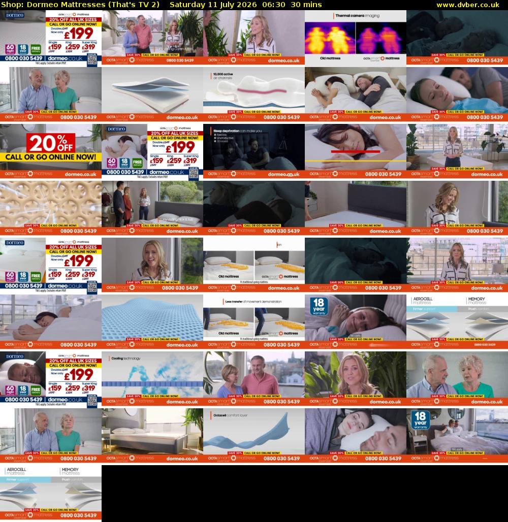 Shop: Dormeo Mattresses (That's TV 2) Saturday 11 July 2026 06:30 - 07:00