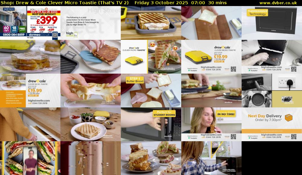 Shop: Drew & Cole Clever Micro Toastie (That's TV 2) Friday 3 October 2025 07:00 - 07:30