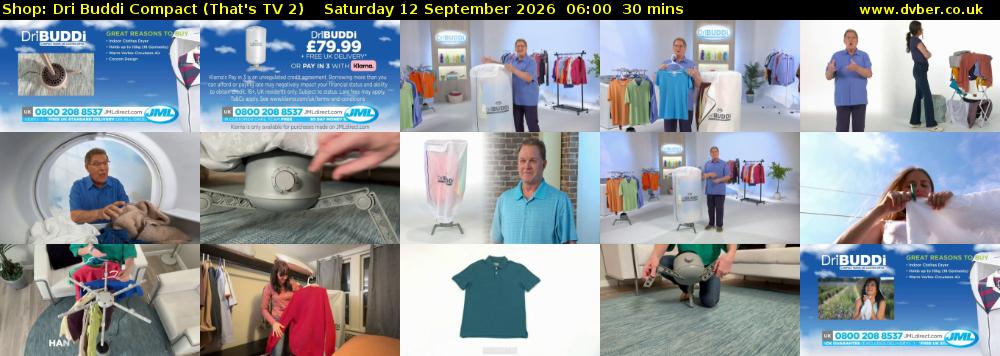 Shop: Dri Buddi Compact (That's TV 2) Saturday 12 September 2026 06:00 - 06:30