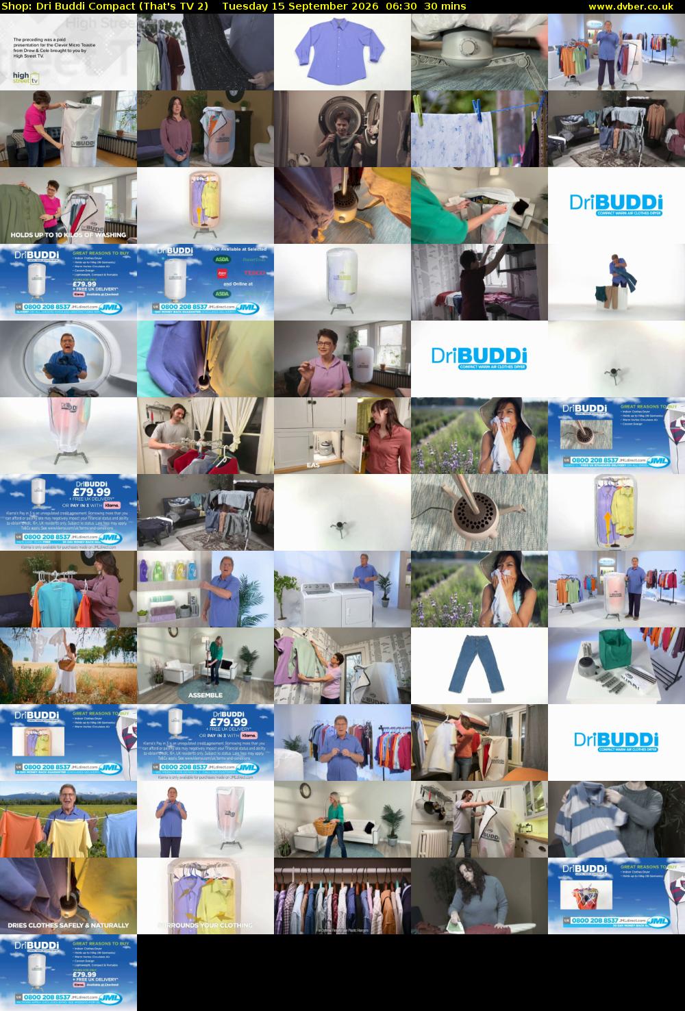 Shop: Dri Buddi Compact (That's TV 2) Tuesday 15 September 2026 06:30 - 07:00