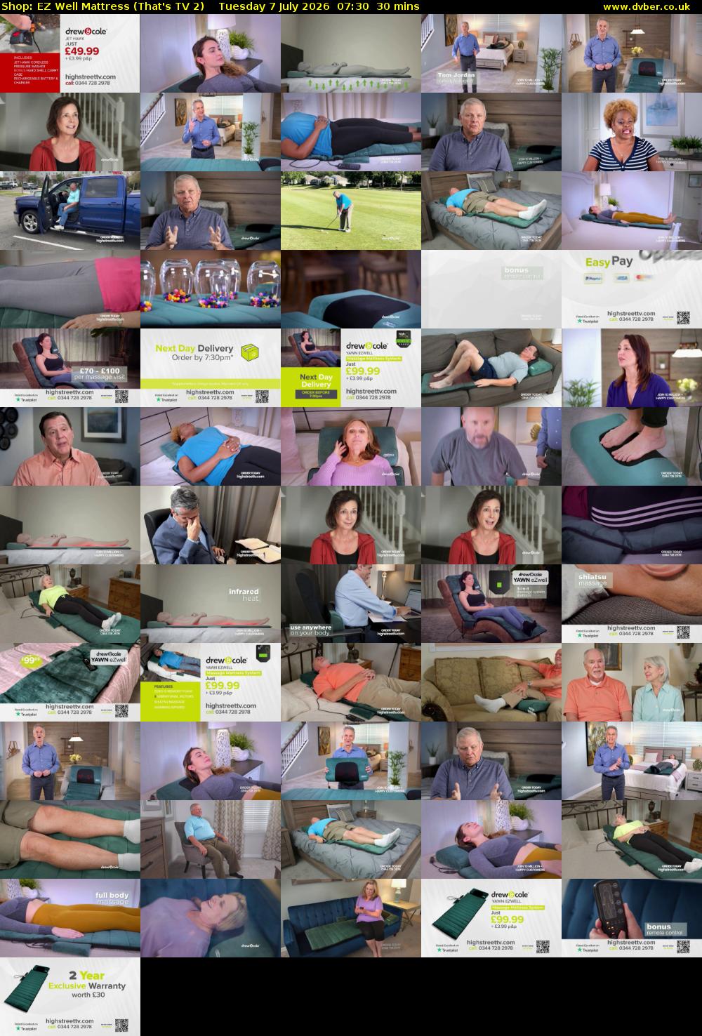 Shop: EZ Well Mattress (That's TV 2) Tuesday 7 July 2026 07:30 - 08:00