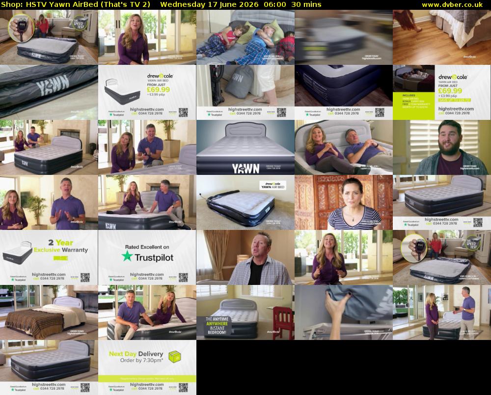 Shop: HSTV Yawn AirBed (That's TV 2) Wednesday 17 June 2026 06:00 - 06:30