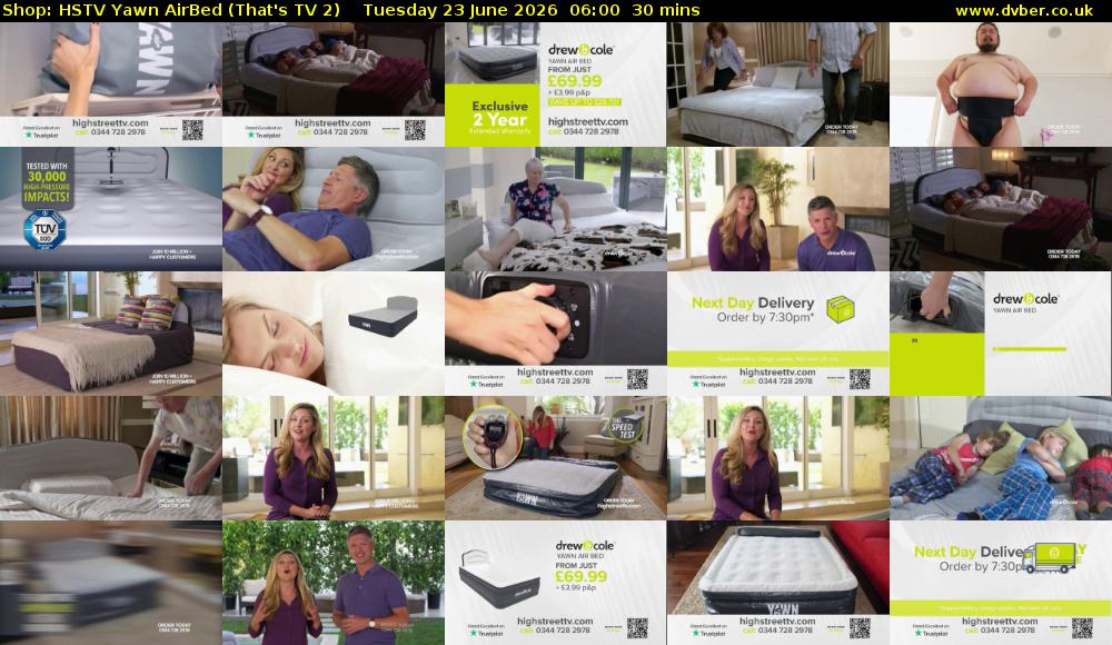 Shop: HSTV Yawn AirBed (That's TV 2) Tuesday 23 June 2026 06:00 - 06:30