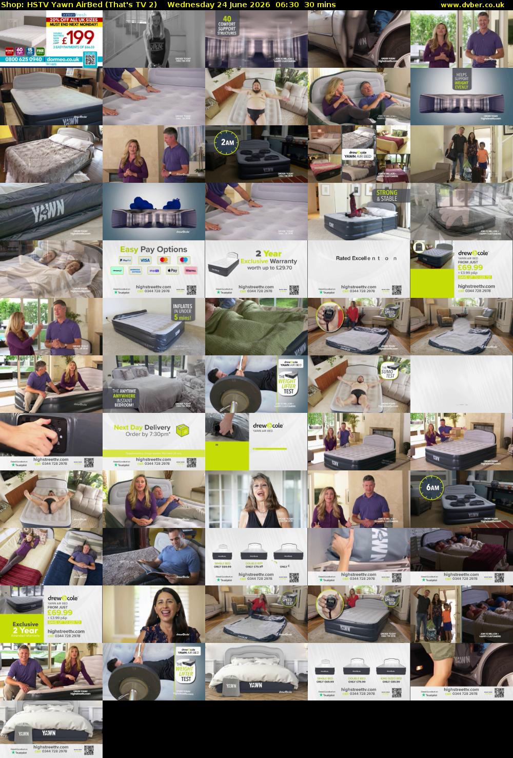 Shop: HSTV Yawn AirBed (That's TV 2) Wednesday 24 June 2026 06:30 - 07:00