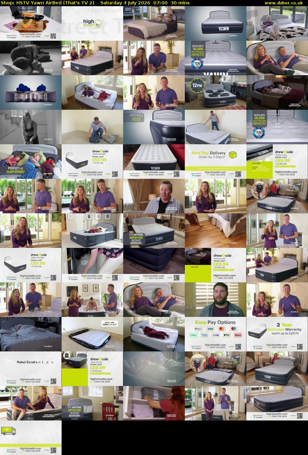 Shop: HSTV Yawn AirBed (That's TV 2) Saturday 4 July 2026 07:00 - 07:30