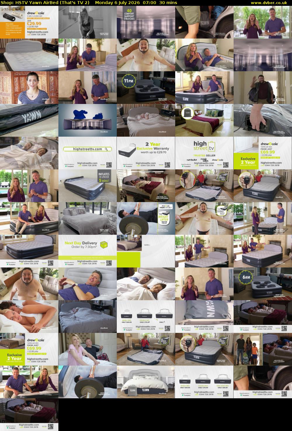 Shop: HSTV Yawn AirBed (That's TV 2) Monday 6 July 2026 07:00 - 07:30
