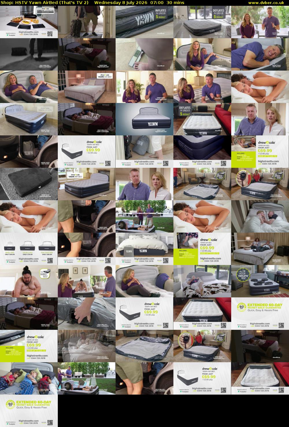 Shop: HSTV Yawn AirBed (That's TV 2) Wednesday 8 July 2026 07:00 - 07:30
