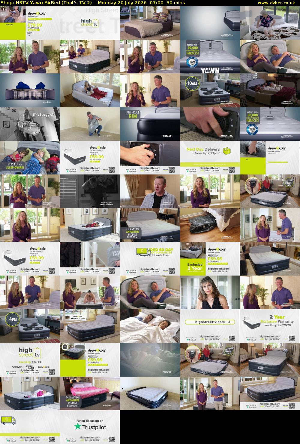 Shop: HSTV Yawn AirBed (That's TV 2) Monday 20 July 2026 07:00 - 07:30