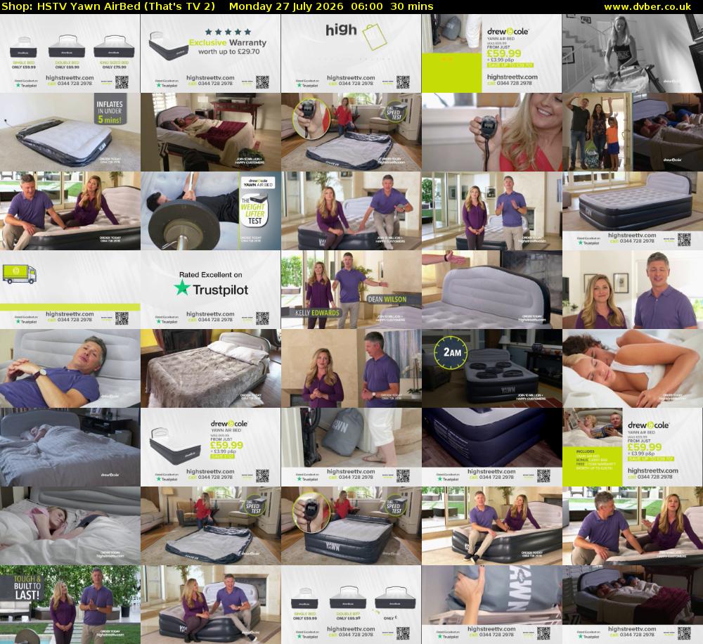 Shop: HSTV Yawn AirBed (That's TV 2) Monday 27 July 2026 06:00 - 06:30