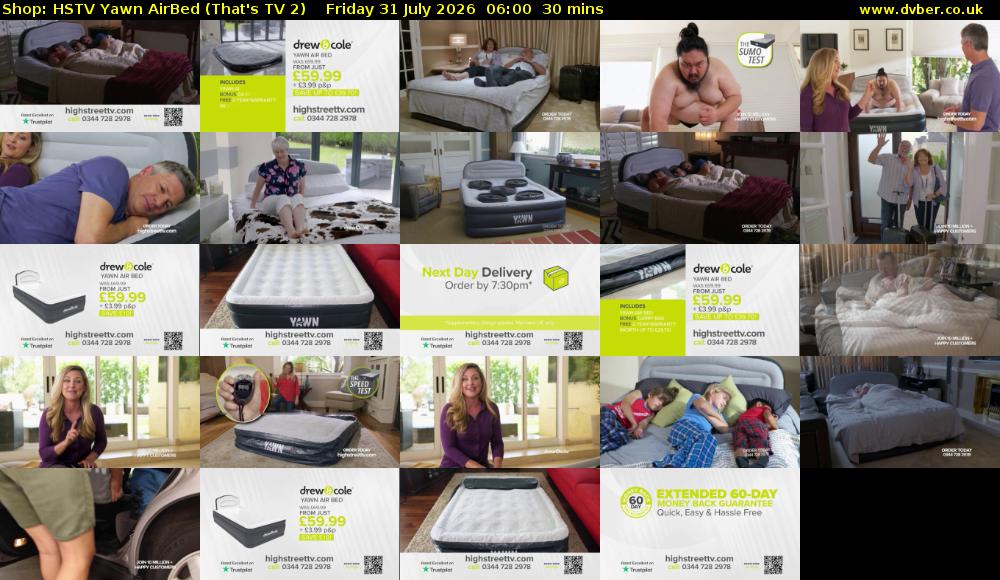 Shop: HSTV Yawn AirBed (That's TV 2) Friday 31 July 2026 06:00 - 06:30