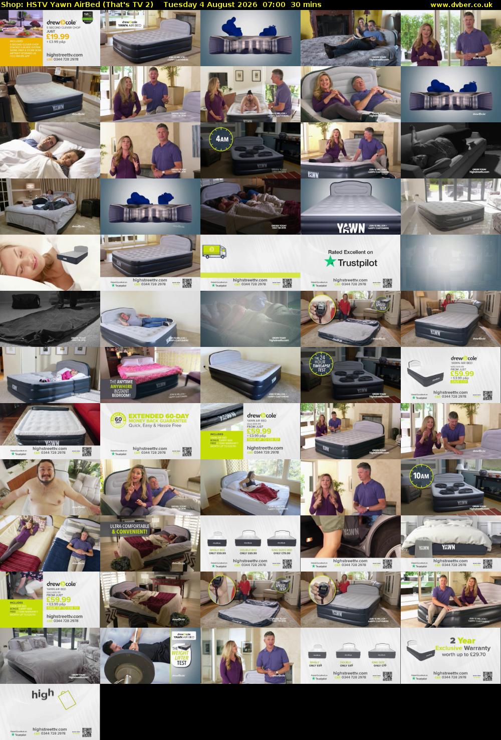 Shop: HSTV Yawn AirBed (That's TV 2) Tuesday 4 August 2026 07:00 - 07:30