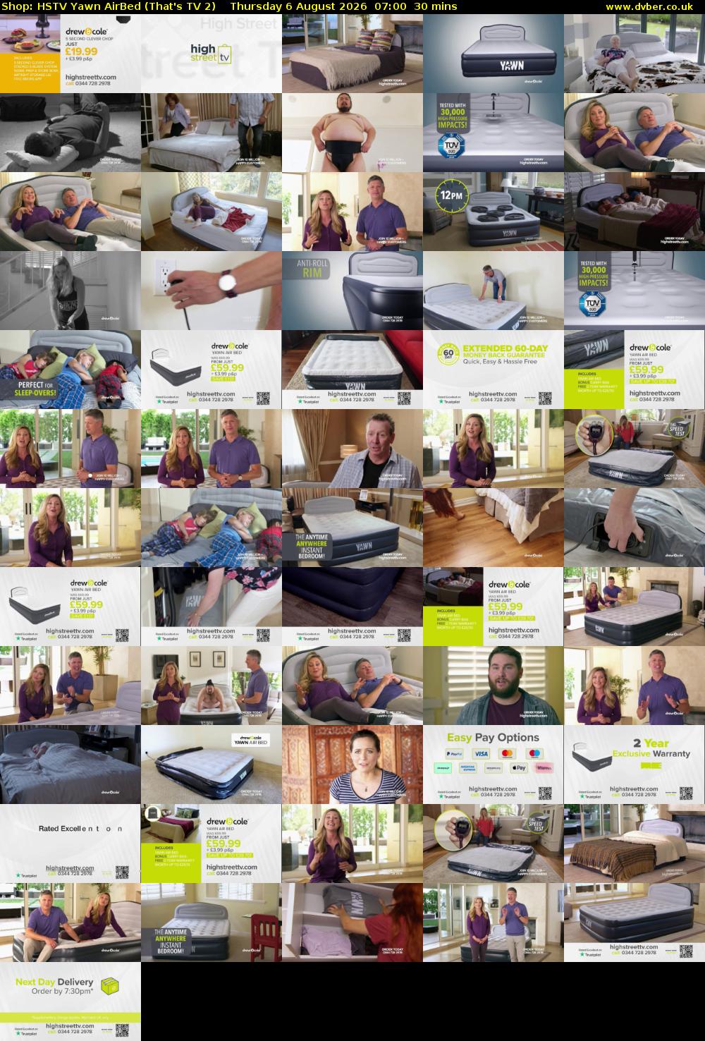 Shop: HSTV Yawn AirBed (That's TV 2) Thursday 6 August 2026 07:00 - 07:30