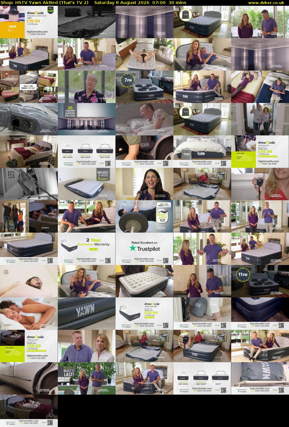 Shop: HSTV Yawn AirBed (That's TV 2) Saturday 8 August 2026 07:00 - 07:30