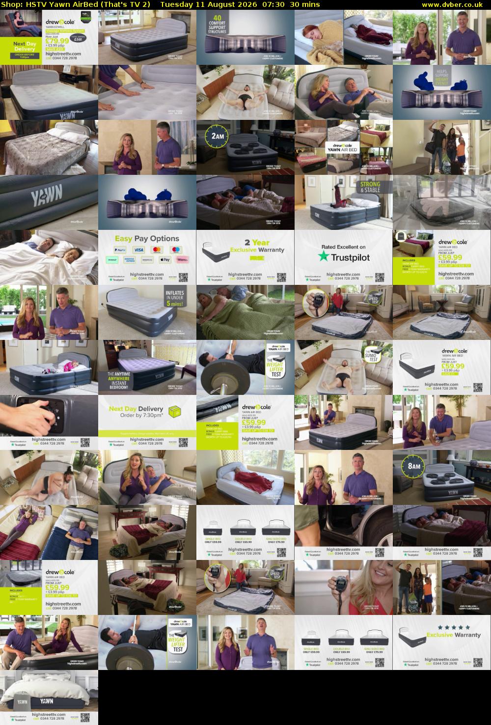 Shop: HSTV Yawn AirBed (That's TV 2) Tuesday 11 August 2026 07:30 - 08:00