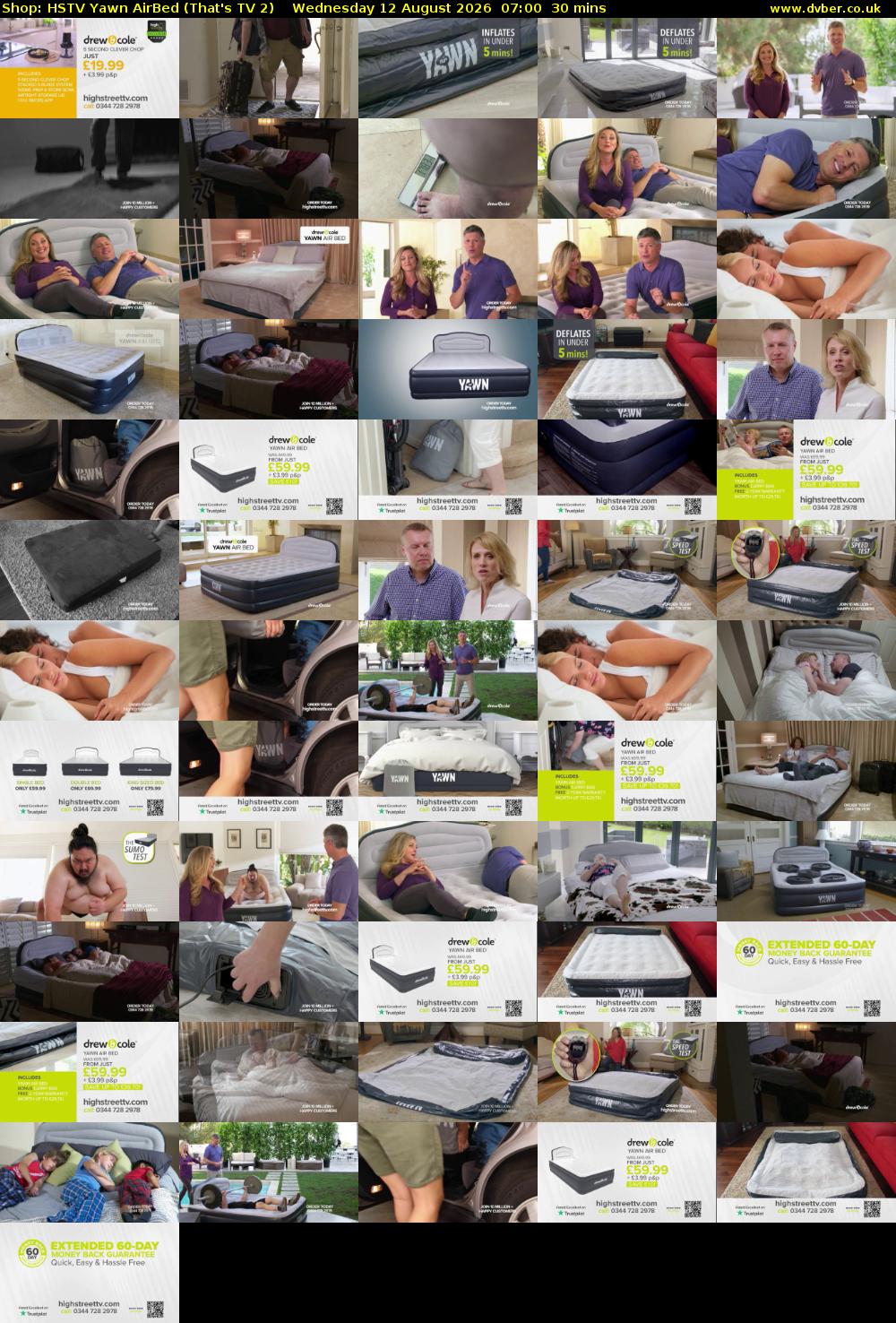 Shop: HSTV Yawn AirBed (That's TV 2) Wednesday 12 August 2026 07:00 - 07:30