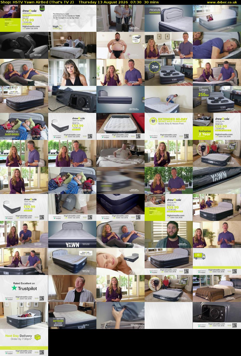 Shop: HSTV Yawn AirBed (That's TV 2) Thursday 13 August 2026 07:30 - 08:00