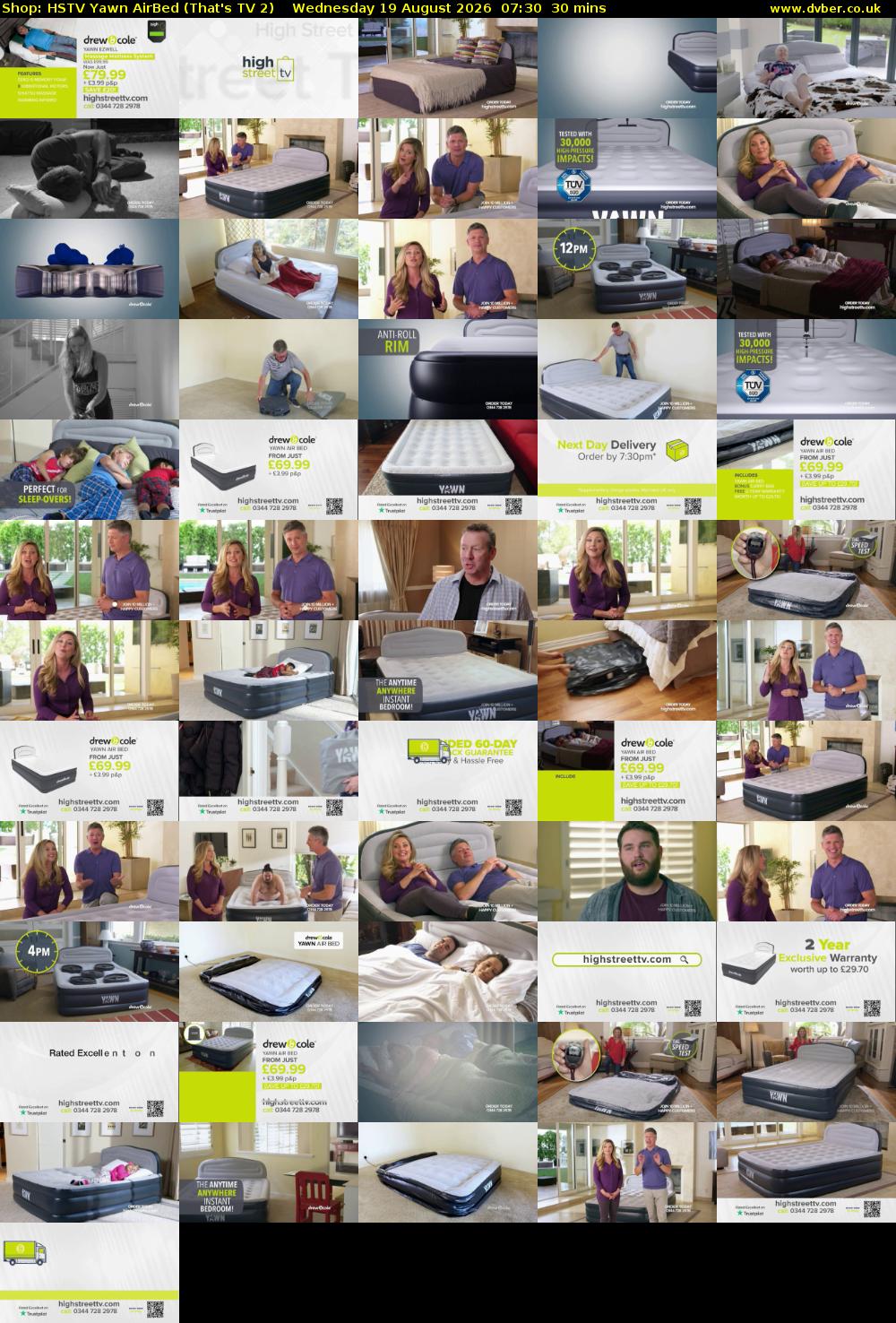 Shop: HSTV Yawn AirBed (That's TV 2) Wednesday 19 August 2026 07:30 - 08:00