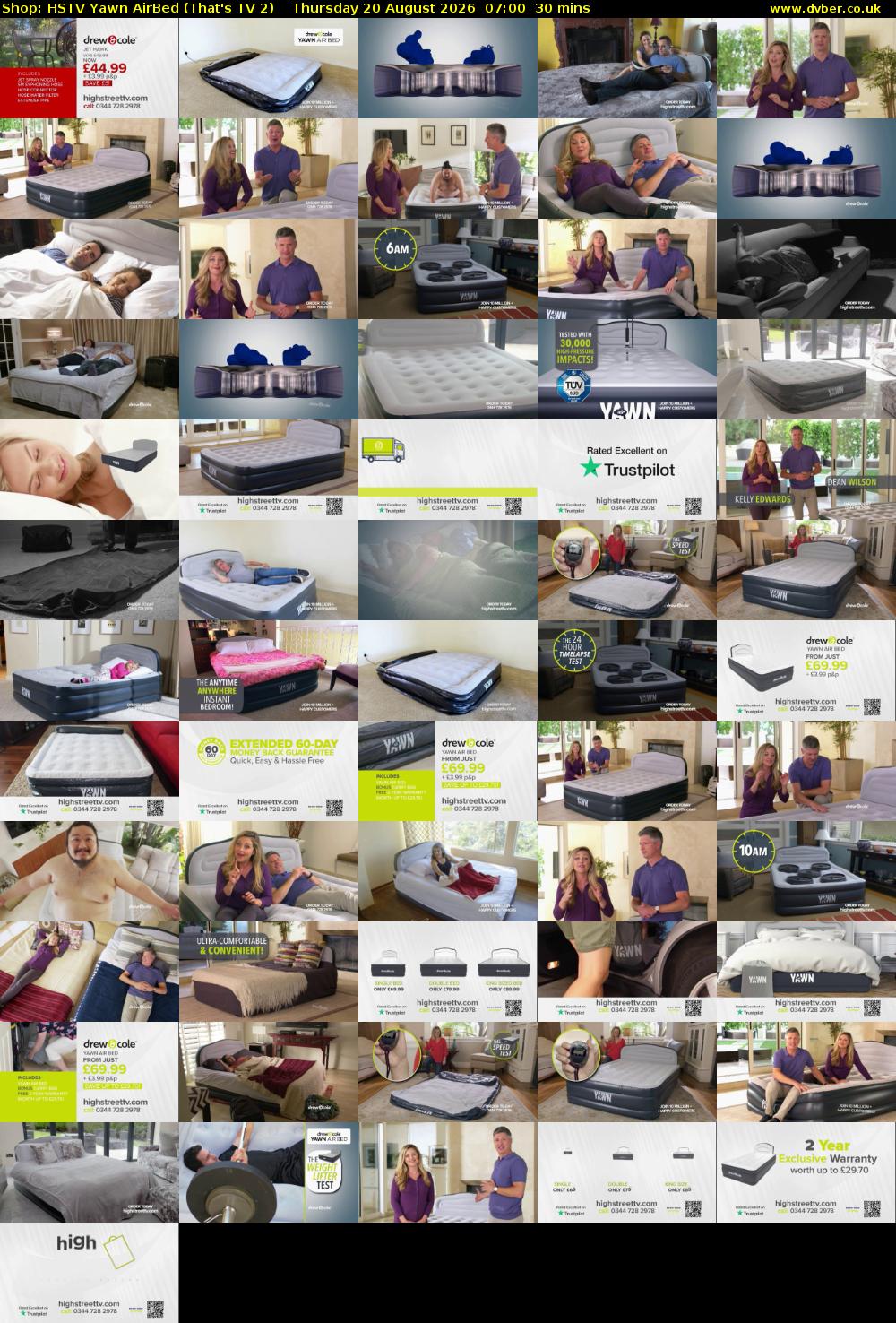 Shop: HSTV Yawn AirBed (That's TV 2) Thursday 20 August 2026 07:00 - 07:30