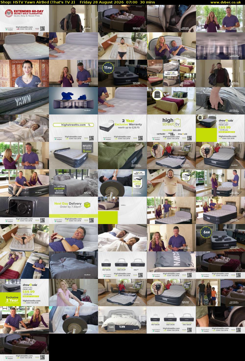 Shop: HSTV Yawn AirBed (That's TV 2) Friday 28 August 2026 07:00 - 07:30