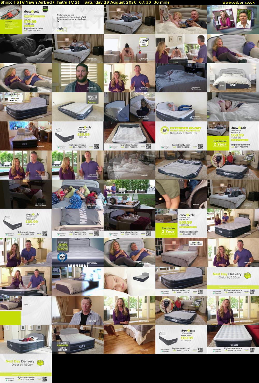 Shop: HSTV Yawn AirBed (That's TV 2) Saturday 29 August 2026 07:30 - 08:00