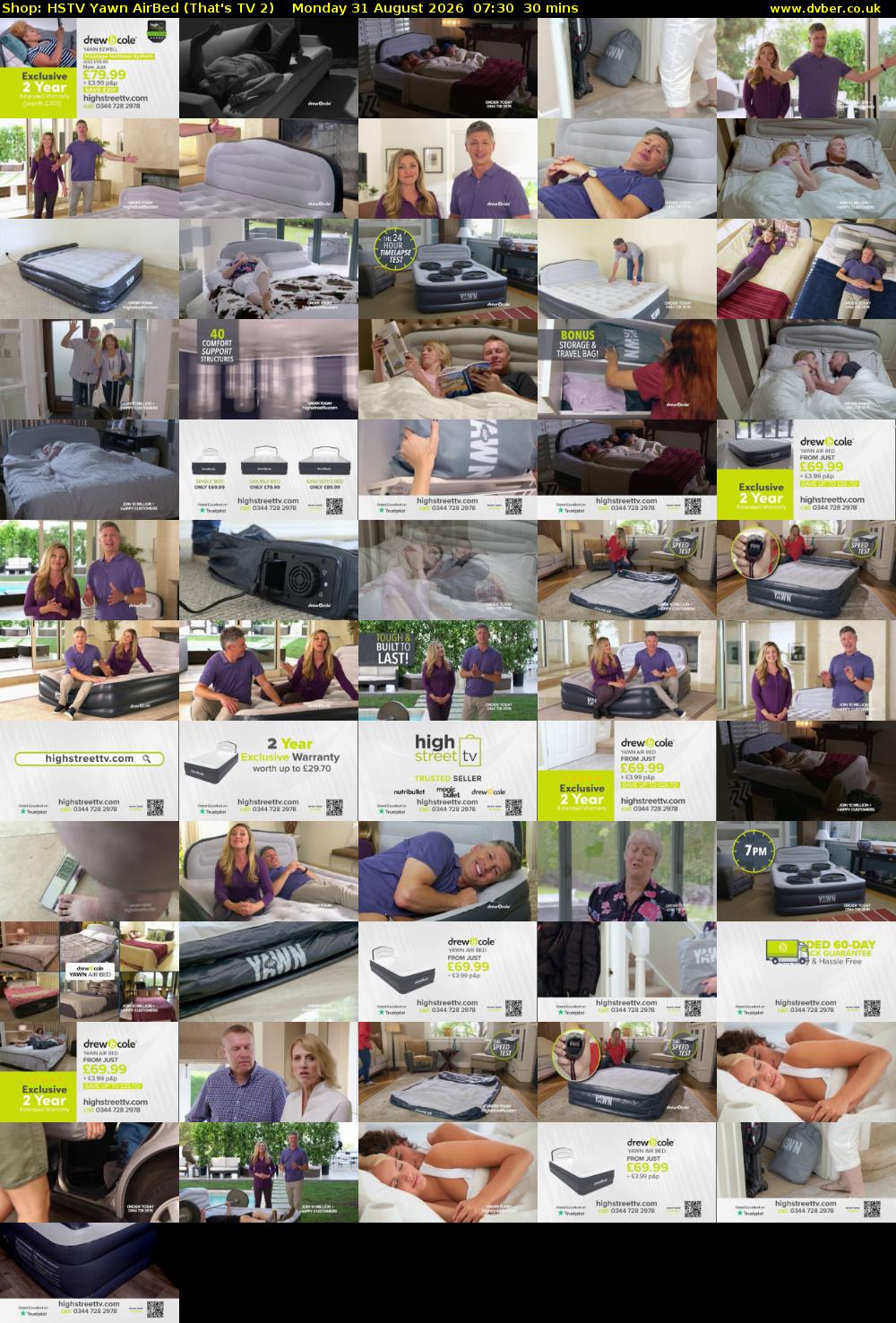 Shop: HSTV Yawn AirBed (That's TV 2) Monday 31 August 2026 07:30 - 08:00