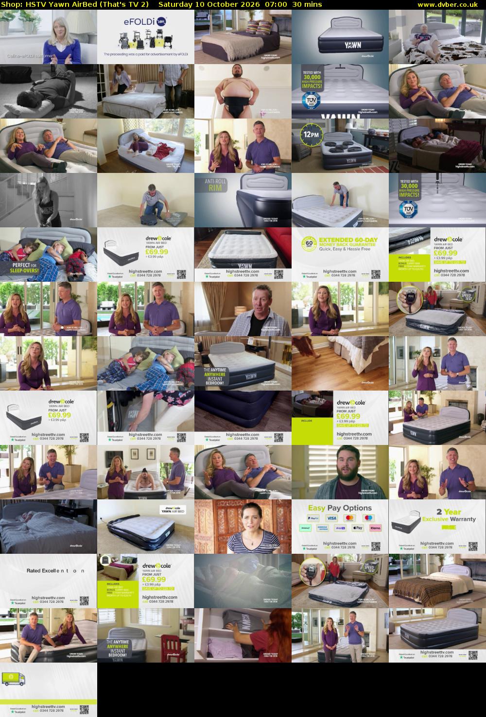 Shop: HSTV Yawn AirBed (That's TV 2) Saturday 10 October 2026 07:00 - 07:30