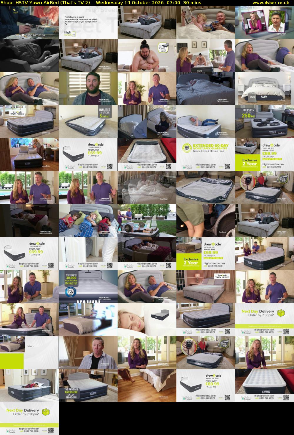 Shop: HSTV Yawn AirBed (That's TV 2) Wednesday 14 October 2026 07:00 - 07:30