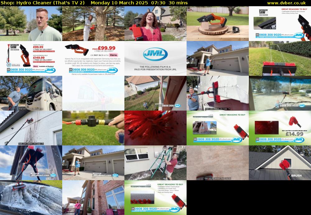 Shop: Hydro Cleaner (That's TV 2) Monday 10 March 2025 07:30 - 08:00