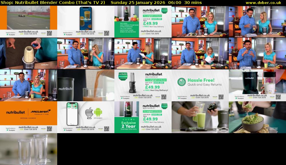 Shop: Nutribullet Blender Combo (That's TV 2) Sunday 25 January 2026 06:00 - 06:30