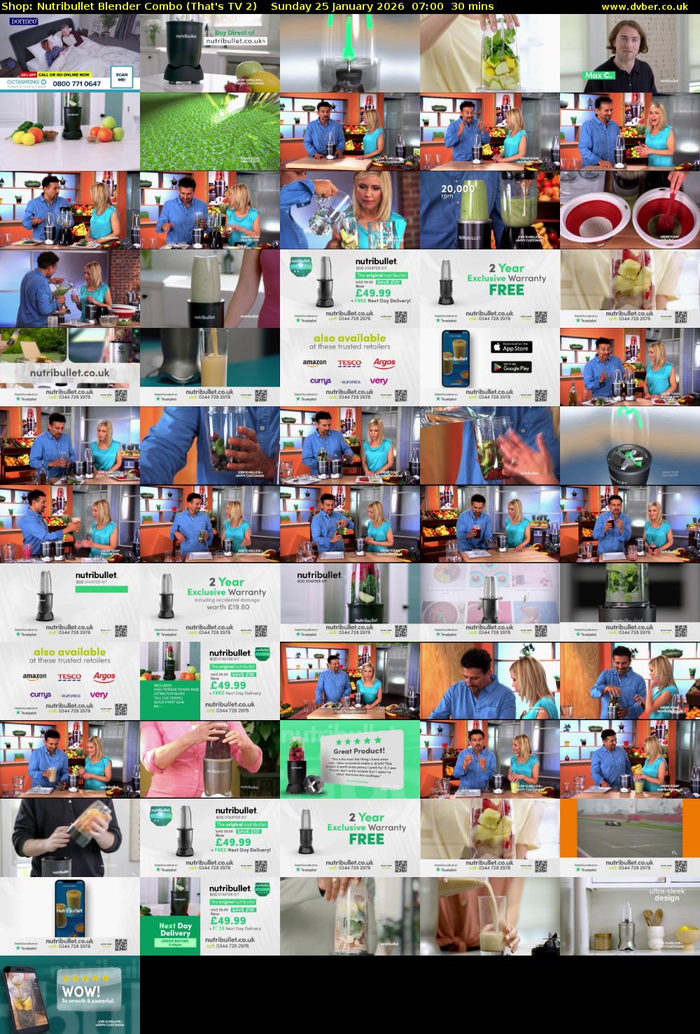 Shop: Nutribullet Blender Combo (That's TV 2) Sunday 25 January 2026 07:00 - 07:30