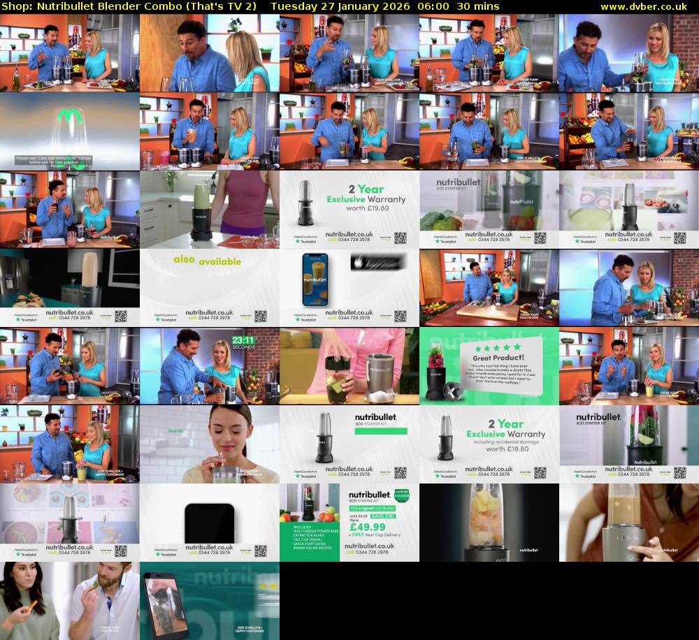 Shop: Nutribullet Blender Combo (That's TV 2) Tuesday 27 January 2026 06:00 - 06:30