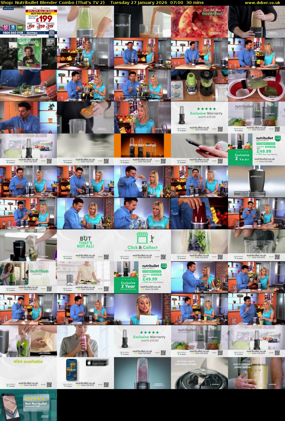 Shop: Nutribullet Blender Combo (That's TV 2) Tuesday 27 January 2026 07:00 - 07:30