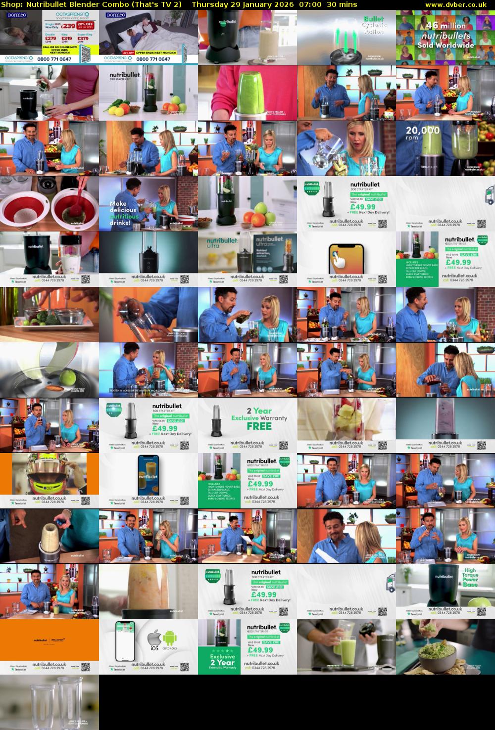 Shop: Nutribullet Blender Combo (That's TV 2) Thursday 29 January 2026 07:00 - 07:30