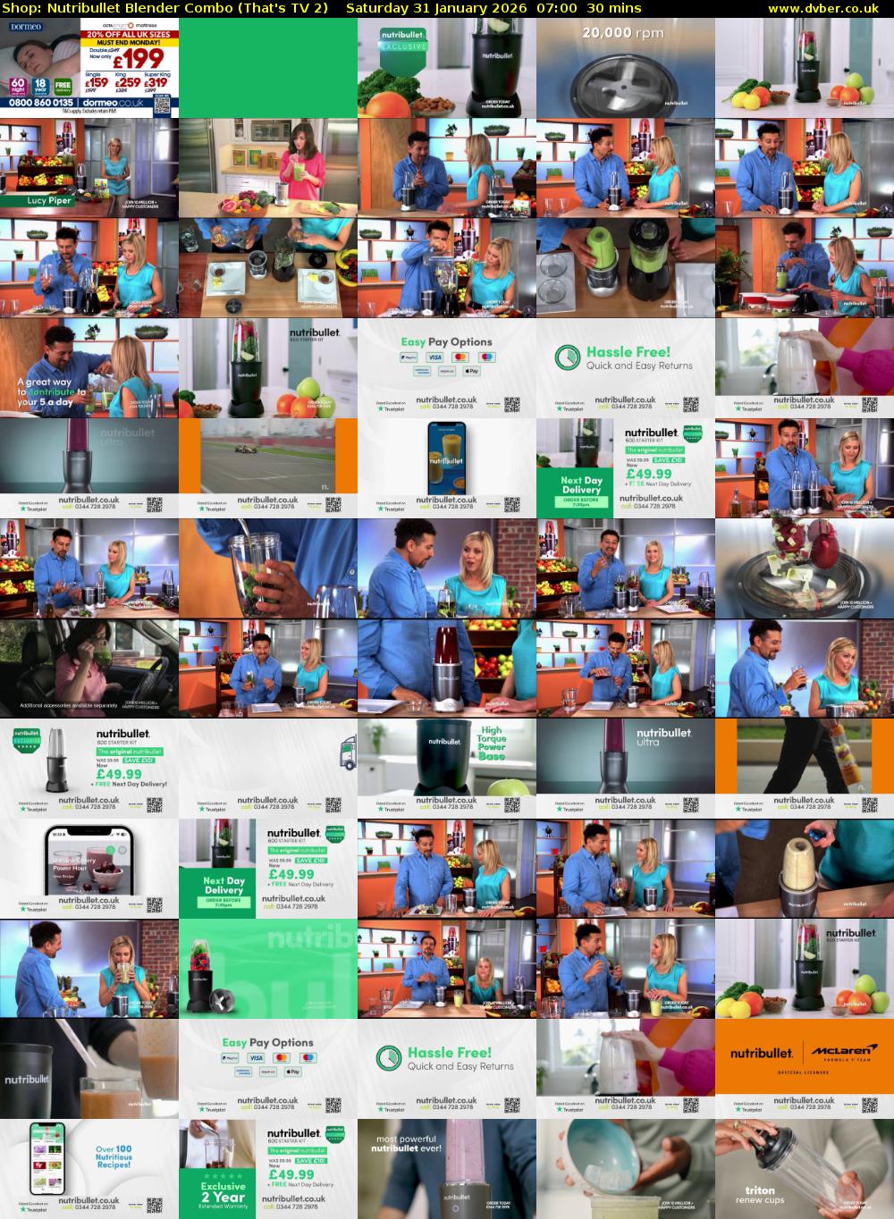 Shop: Nutribullet Blender Combo (That's TV 2) Saturday 31 January 2026 07:00 - 07:30