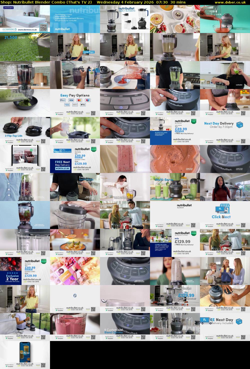 Shop: Nutribullet Blender Combo (That's TV 2) Wednesday 4 February 2026 07:30 - 08:00