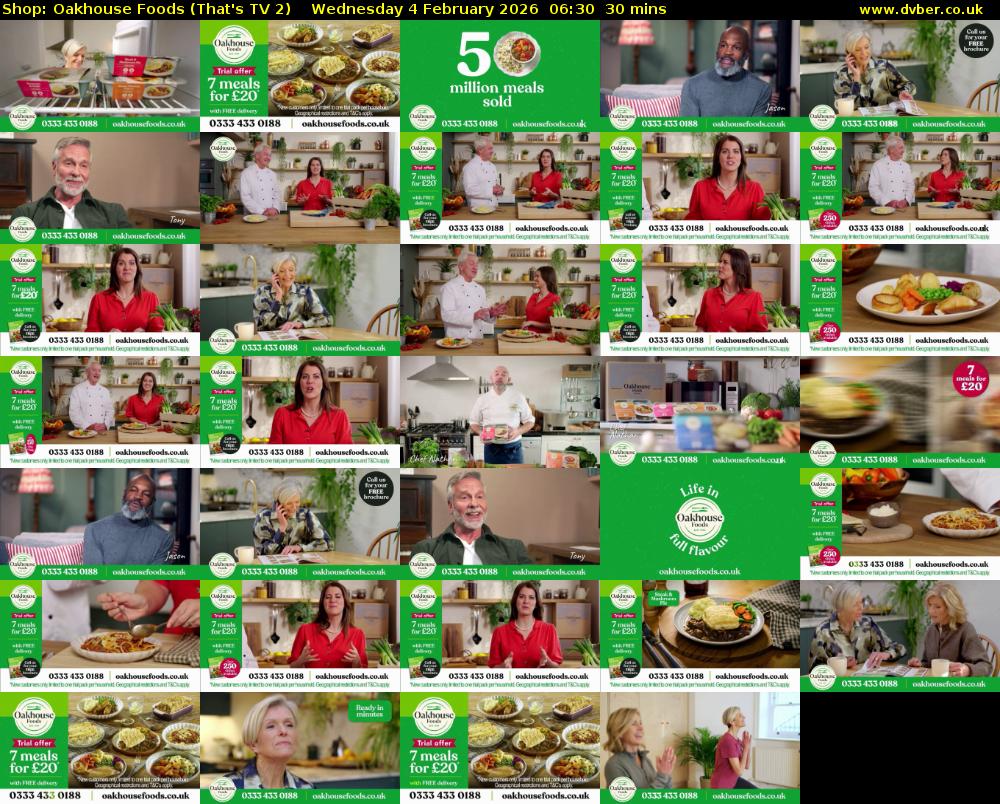 Shop: Oakhouse Foods (That's TV 2) Wednesday 4 February 2026 06:30 - 07:00