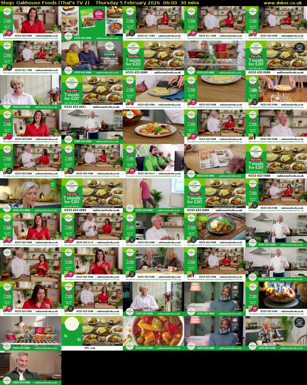 Shop: Oakhouse Foods (That's TV 2) Thursday 5 February 2026 06:00 - 06:30