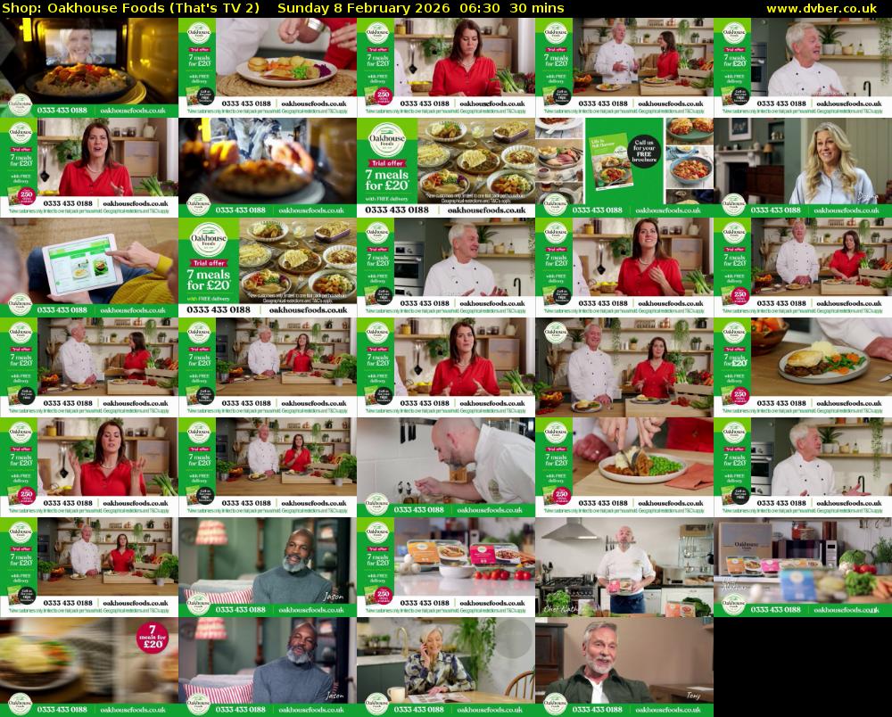 Shop: Oakhouse Foods (That's TV 2) Sunday 8 February 2026 06:30 - 07:00