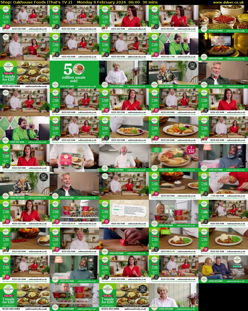 Shop: Oakhouse Foods (That's TV 2) Monday 9 February 2026 06:00 - 06:30