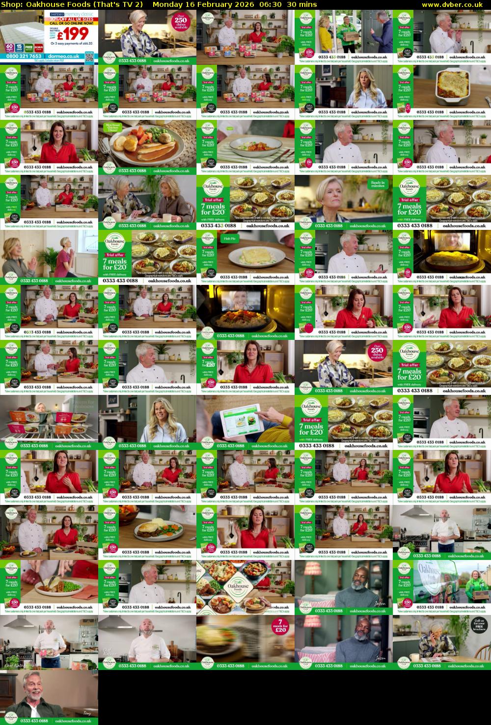 Shop: Oakhouse Foods (That's TV 2) Monday 16 February 2026 06:30 - 07:00