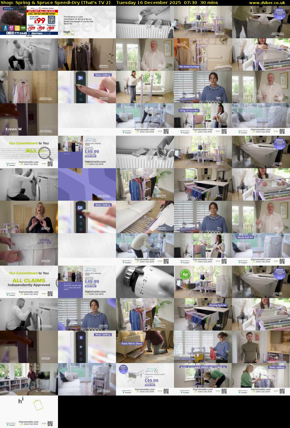 Shop: Spring & Spruce Speedi-Dry (That's TV 2) Tuesday 16 December 2025 07:30 - 08:00