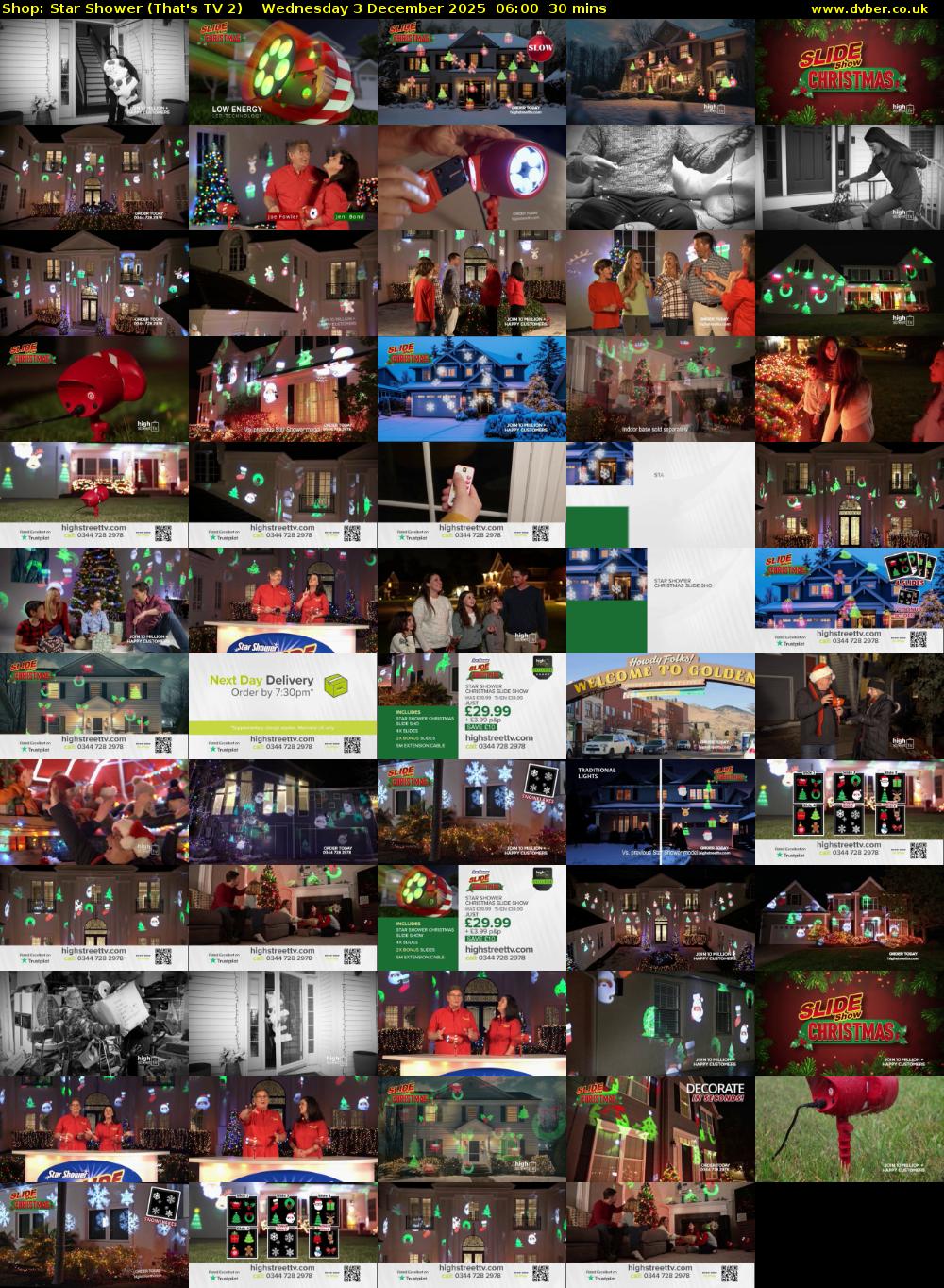 Shop: Star Shower (That's TV 2) Wednesday 3 December 2025 06:00 - 06:30