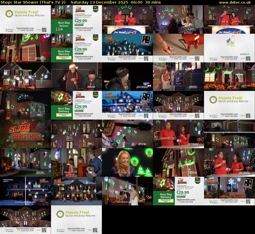 Shop: Star Shower (That's TV 2) Saturday 13 December 2025 06:00 - 06:30