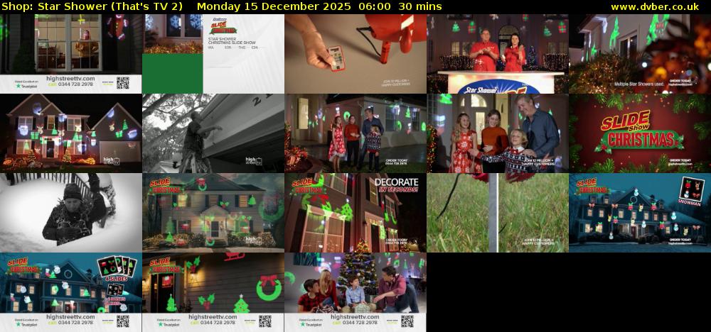 Shop: Star Shower (That's TV 2) Monday 15 December 2025 06:00 - 06:30