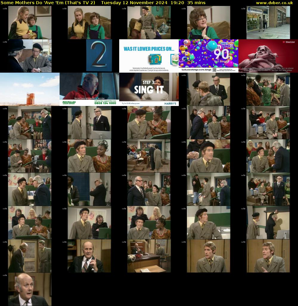Some Mothers Do 'Ave 'Em (That's TV 2) Tuesday 12 November 2024 19:20 - 19:55