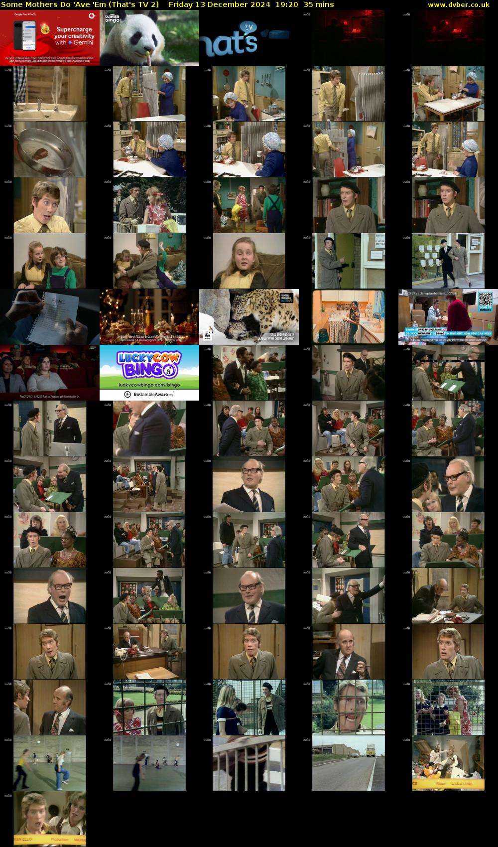 Some Mothers Do 'Ave 'Em (That's TV 2) Friday 13 December 2024 19:20 - 19:55